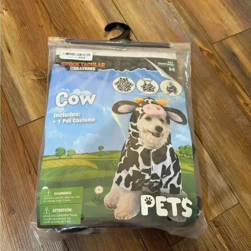 New Spooktacular Creations Pet Costume Dog Milk Cow Costume Size M - Picture 2 of 9
